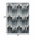 94 X 130 Blue Ivory  Polypropylene Rug