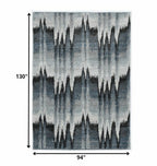 94 X 130 Blue Ivory  Polypropylene Rug