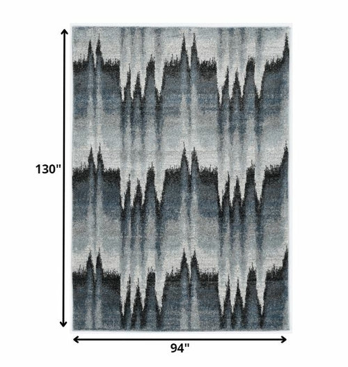 94 X 130 Blue Ivory  Polypropylene Rug