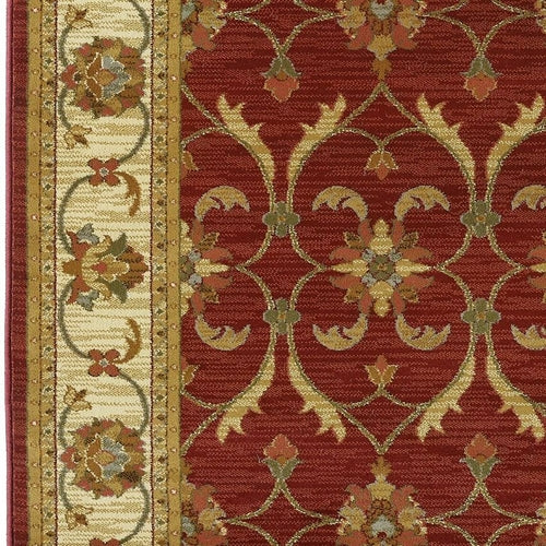 94" X 118" Red or  Ivory  Polypropylene Rug