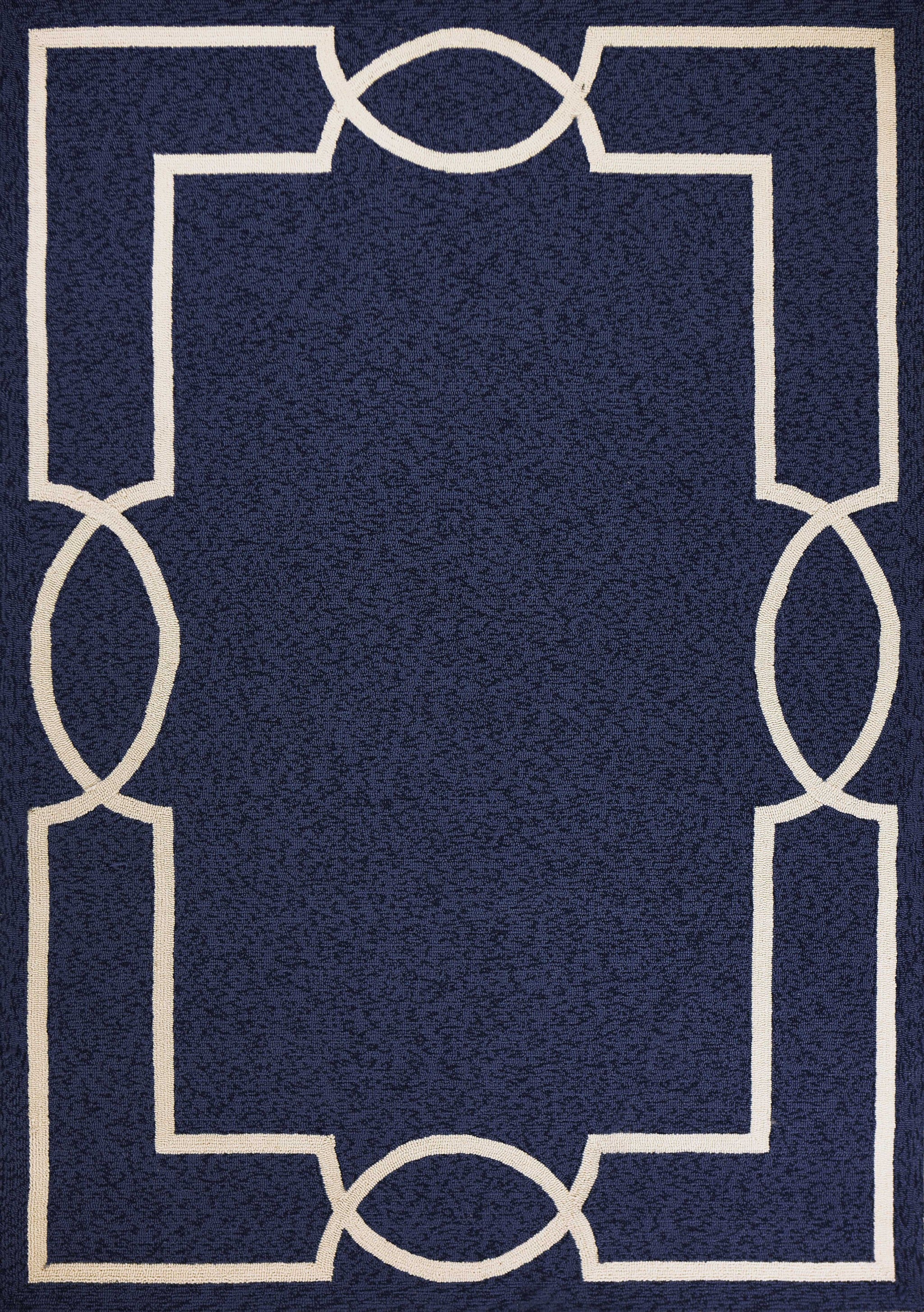 3inches x 5inches Ocean Coastal Bordered Area Rug