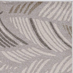7inches x 9inches Grey Feather Pattern Indoor Outdoor Area Rug