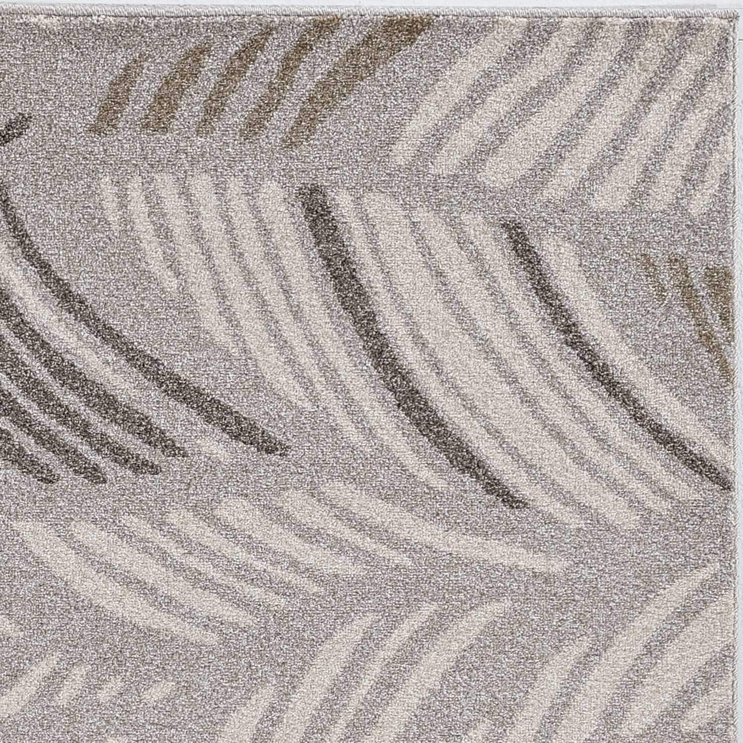 7inches x 9inches Grey Feather Pattern Indoor Outdoor Area Rug