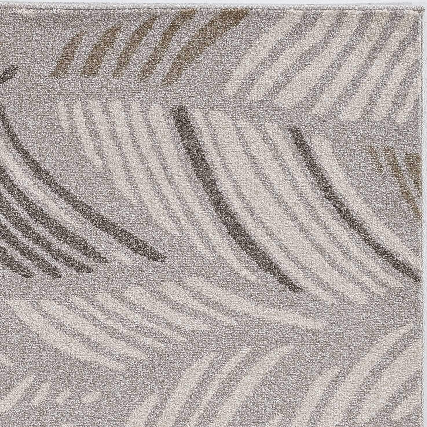 7inches x 9inches Grey Feather Pattern Indoor Outdoor Area Rug