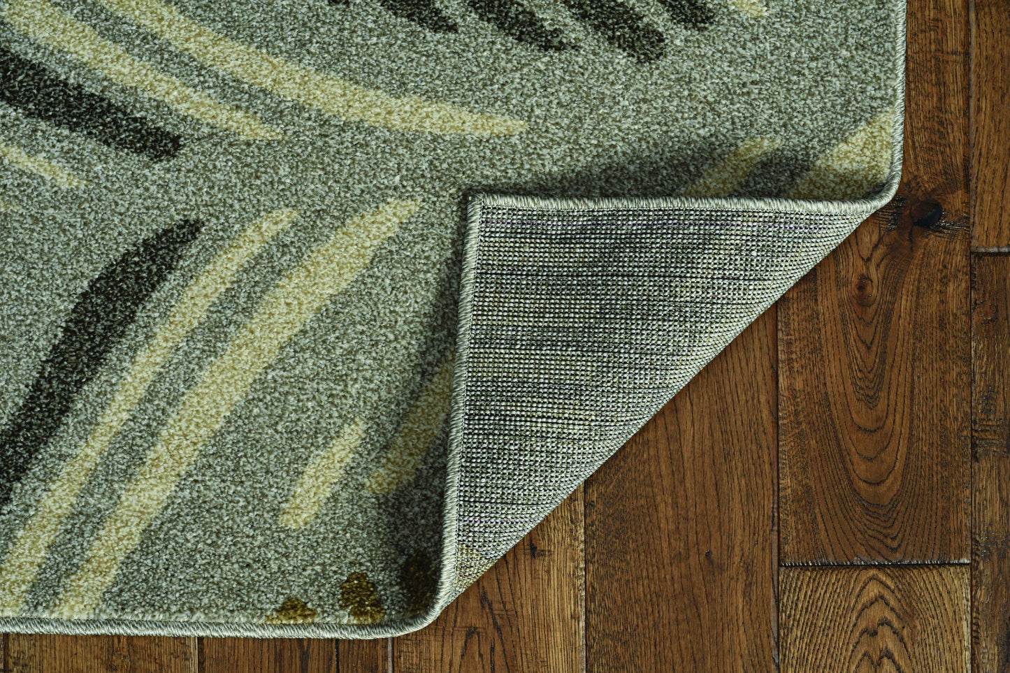 7inches x 9inches Grey Feather Pattern Indoor Outdoor Area Rug