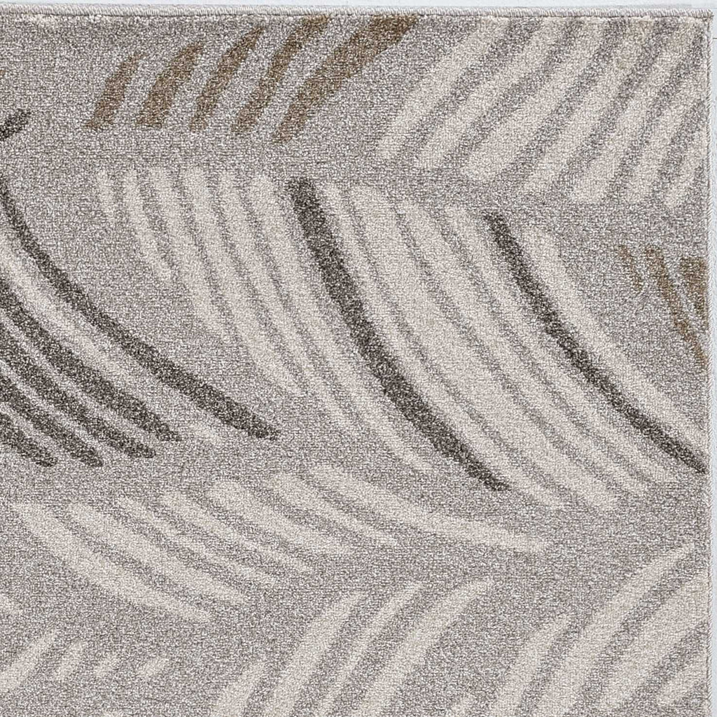 7inches x 11inches Grey Feather Pattern Indoor Outdoor Area Rug