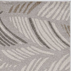 7inches x 11inches Grey Feather Pattern Indoor Outdoor Area Rug