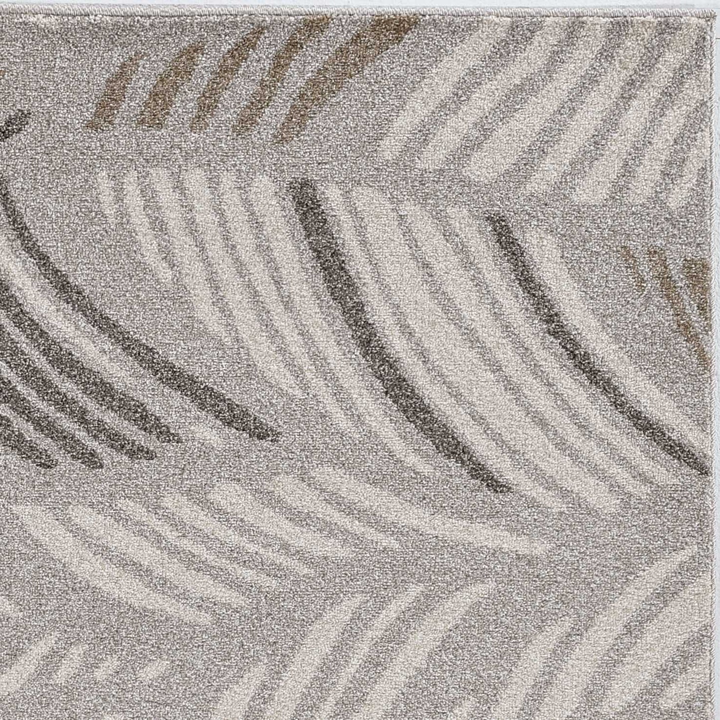 7inches x 11inches Grey Feather Pattern Indoor Outdoor Area Rug