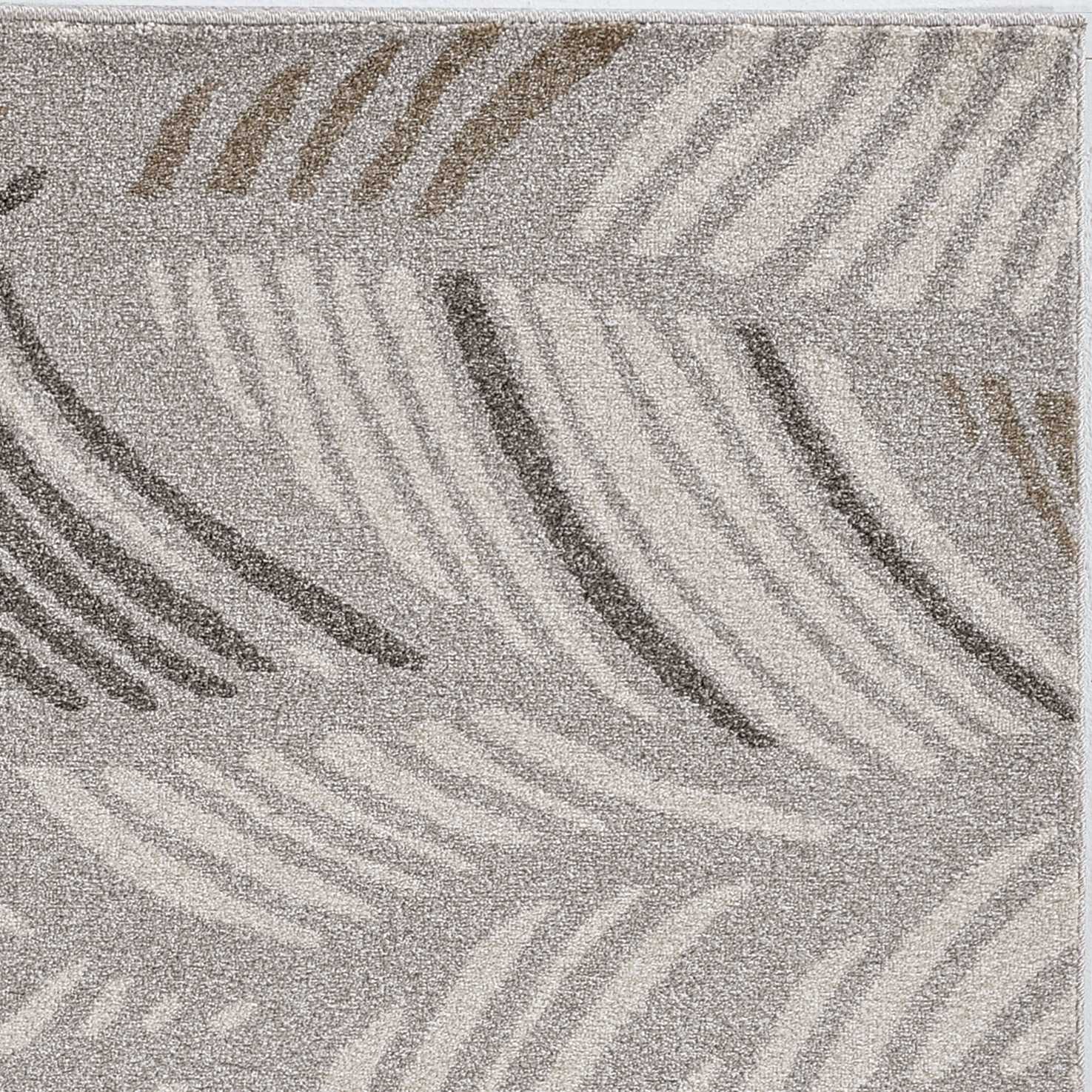 7inches x 11inches Grey Feather Pattern Indoor Outdoor Area Rug