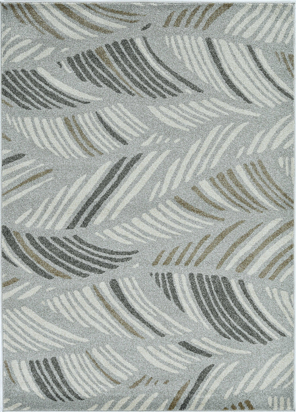 7inches x 11inches Grey Feather Pattern Indoor Outdoor Area Rug