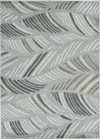 7inches x 11inches Grey Feather Pattern Indoor Outdoor Area Rug