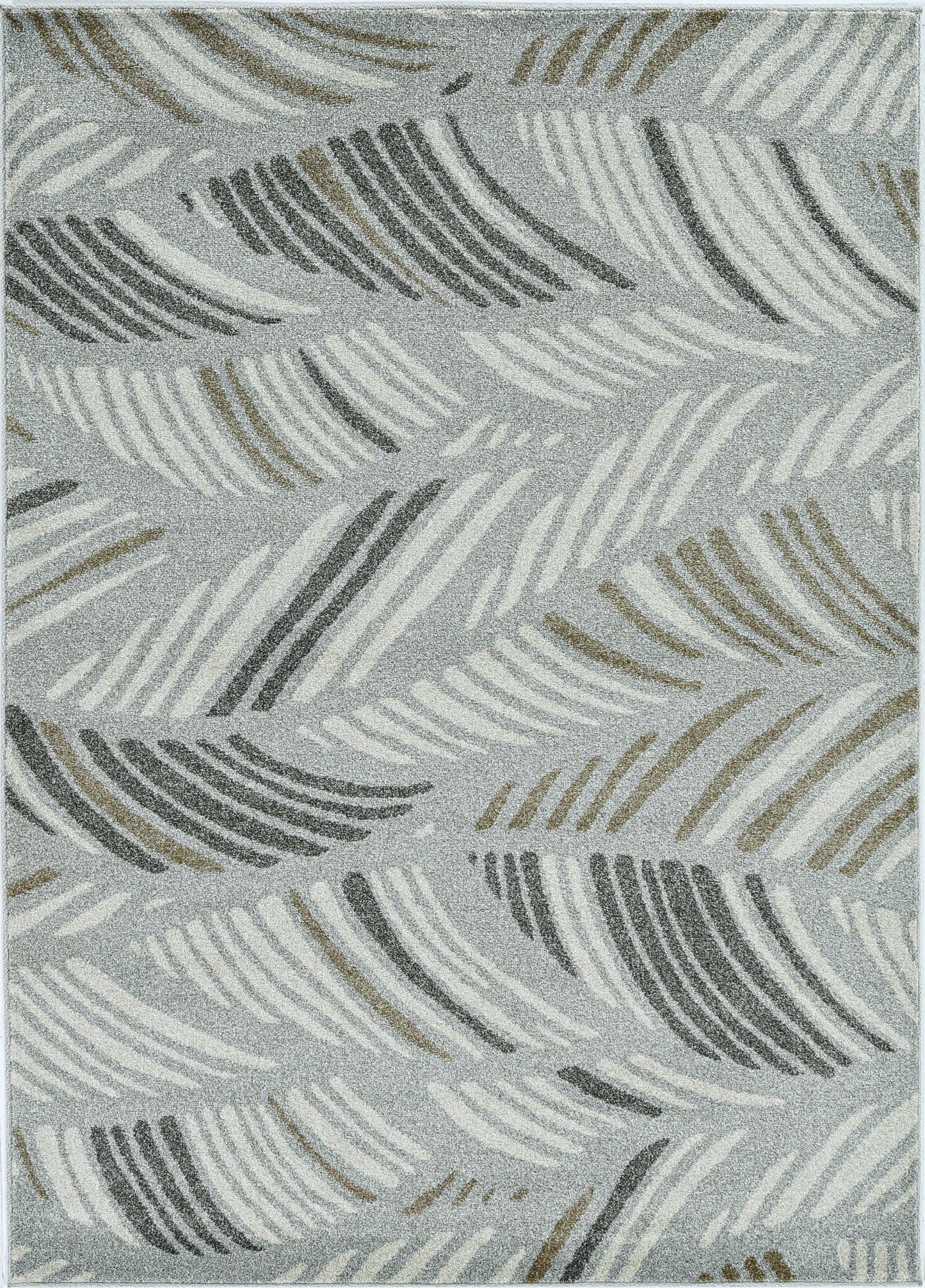 7inches x 11inches Grey Feather Pattern Indoor Outdoor Area Rug
