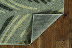 7inches x 11inches Grey Feather Pattern Indoor Outdoor Area Rug