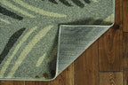 7inches x 11inches Grey Feather Pattern Indoor Outdoor Area Rug