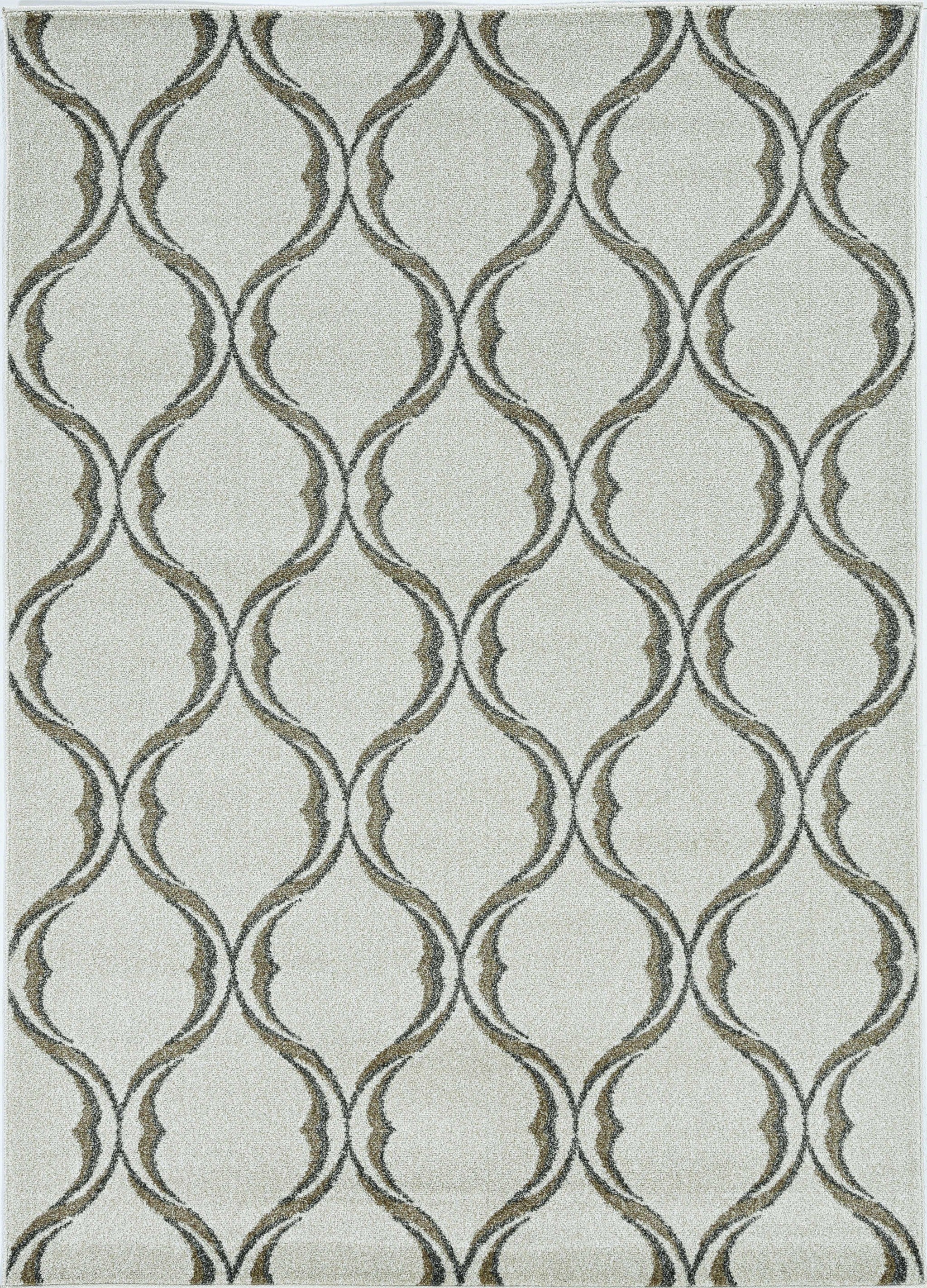 5inches x 8inches Sand Wavy Lines Area Rug