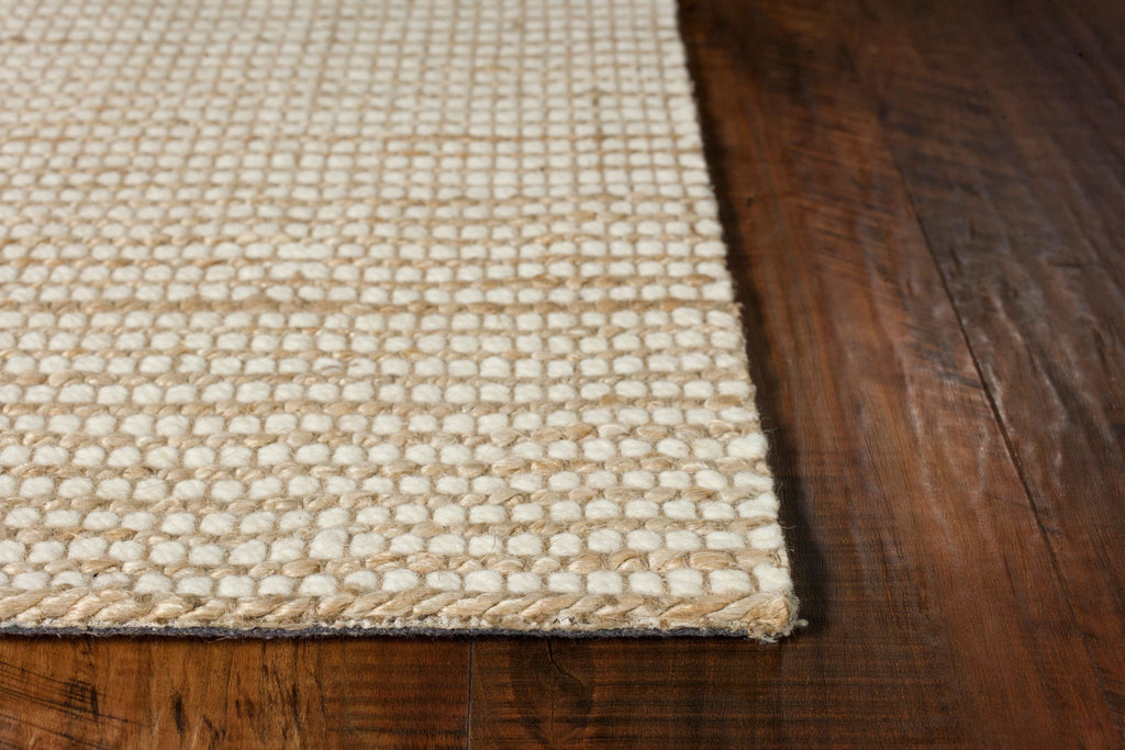 5inchesx7inches Ivory Hand Woven Jute And Wool Indoor Area Rug
