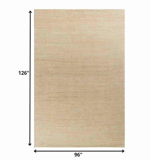 8inchesx11inches Ivory Hand Woven Wool And Jute Indoor Area Rug