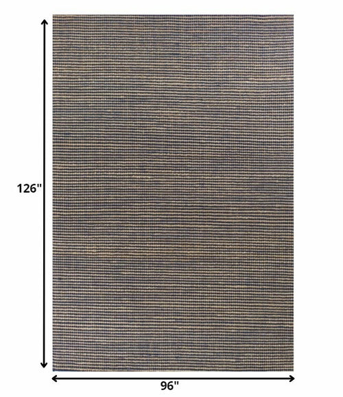 8inchesx11inches Blue Hand Woven Wool And Jute Indoor Area Rug