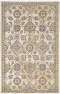 2inches x 7inches Ivory Sand Floral Vine Wool Indoor Runner Rug
