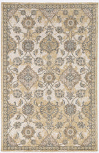 2inches x 7inches Ivory Sand Floral Vine Wool Indoor Runner Rug