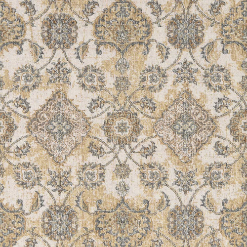 2inches x 7inches Ivory Sand Floral Vine Wool Indoor Runner Rug