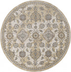 2inches x 7inches Ivory Sand Floral Vine Wool Indoor Runner Rug