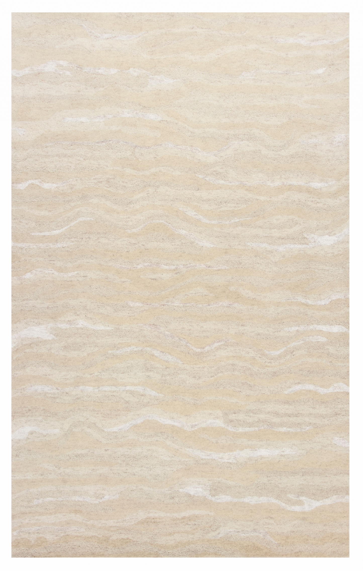 3inchesx5inches Ivory Hand Tufted Abstract Indoor Area Rug