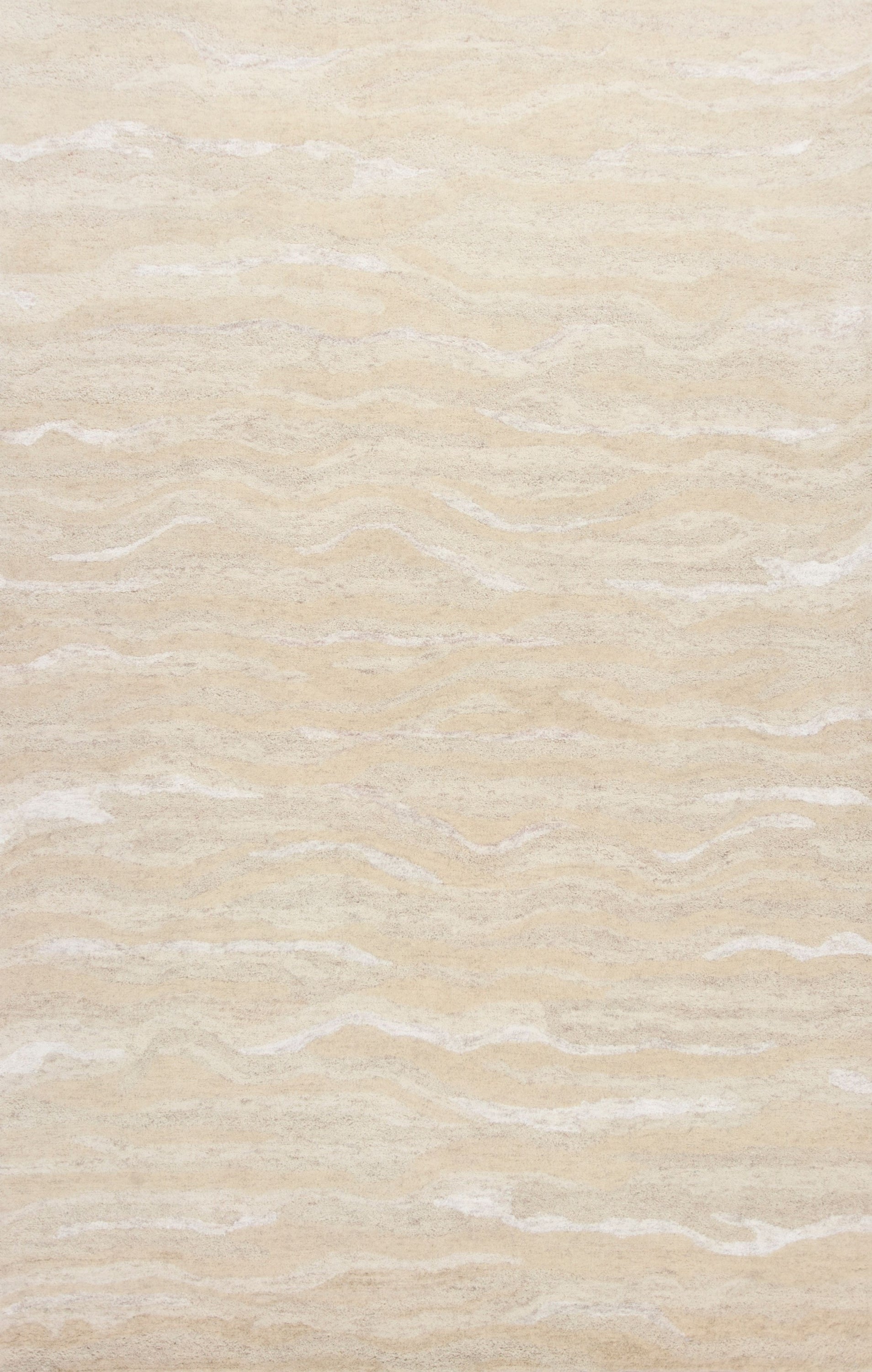 3inchesx5inches Ivory Hand Tufted Abstract Indoor Area Rug