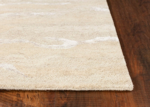 3inchesx5inches Ivory Hand Tufted Abstract Indoor Area Rug
