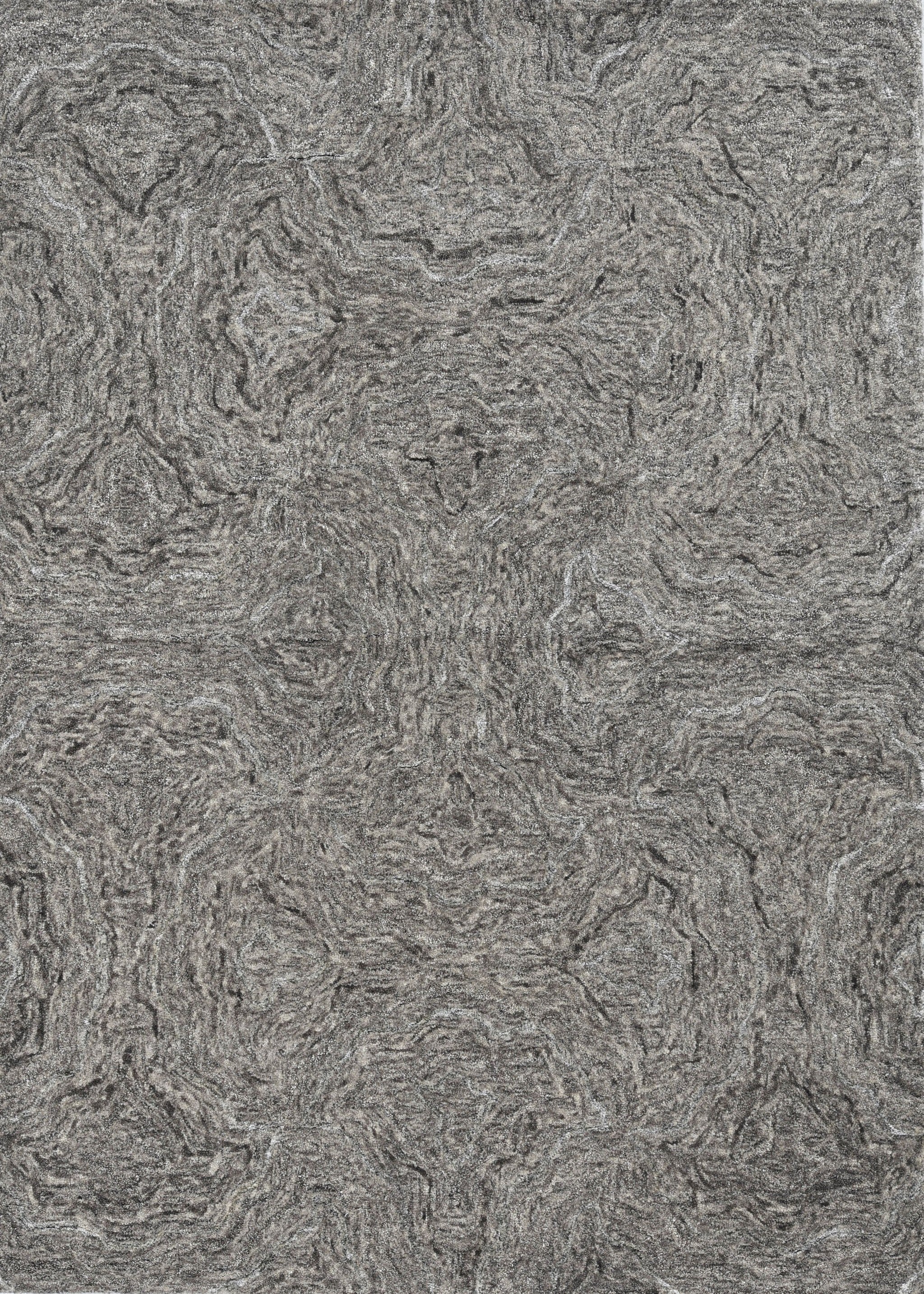 5inchesx7inches Grey Hand Tufted Abstract Indoor Area Rug