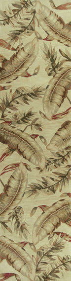 4inchesx6inches Ivory Hand Tufted Tropical Leaves Indoor Area Rug