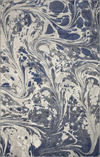 5inchesx8inches Grey Blue Machine Woven Marble Indoor Area Rug