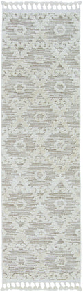 5inches x 8inches Ivory or Beige Geometric Diamond Indoor Area Rug
