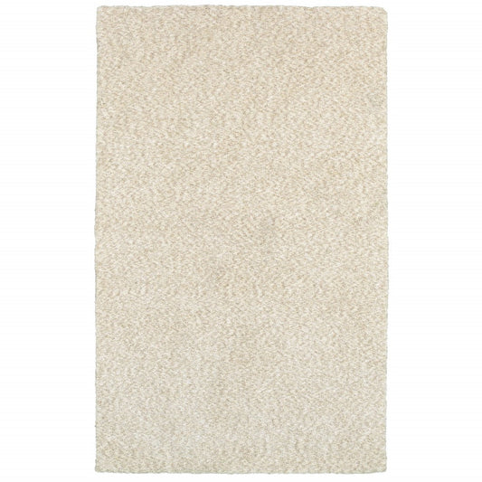 10inches x 13inches Modern Shag Ivory Indoor Area Rug