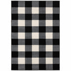 5inches x 7inches Monochromatic Gingham Pattern Indoor Area Rug