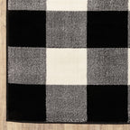 5inches x 7inches Monochromatic Gingham Pattern Indoor Area Rug