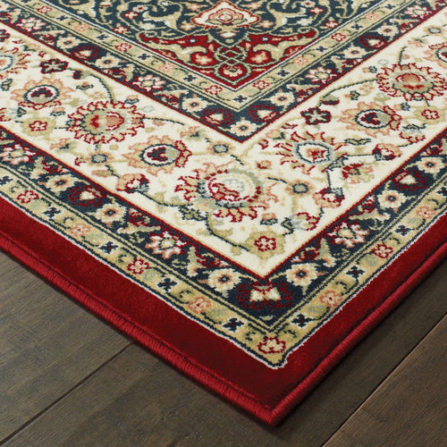 8inches Red Ivory Machine Woven Oriental Indoor Runner Rug