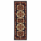 12inches Red Blue Machine Woven Oriental Indoor Runner Rug