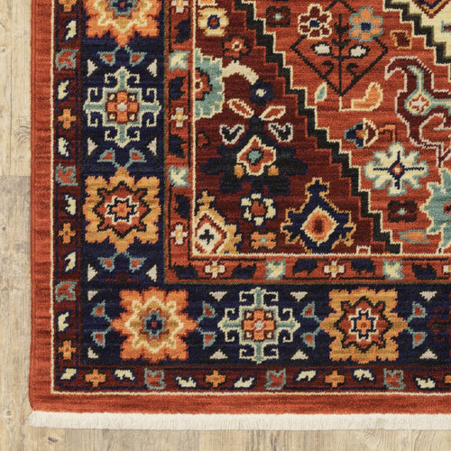 12inches Red Blue Machine Woven Oriental Indoor Runner Rug