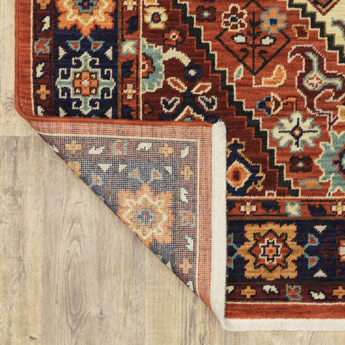12inches Red Blue Machine Woven Oriental Indoor Runner Rug