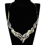 3W941 - Gold+Rhodium Brass Jewelry Sets with AAA Grade CZ  in Clear