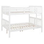 Full over Full Bunk Bed with Ladder for Bedroom, Guest Room Furniture