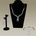 3W1095 Rhodium Brass Jewelry Sets with AAA Grade