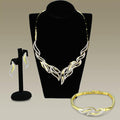 3W941 Gold+Rhodium Brass Jewelry Sets with AAA