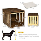 Furniture Style Dog Crate End Table with Removable Door Panel, Dog