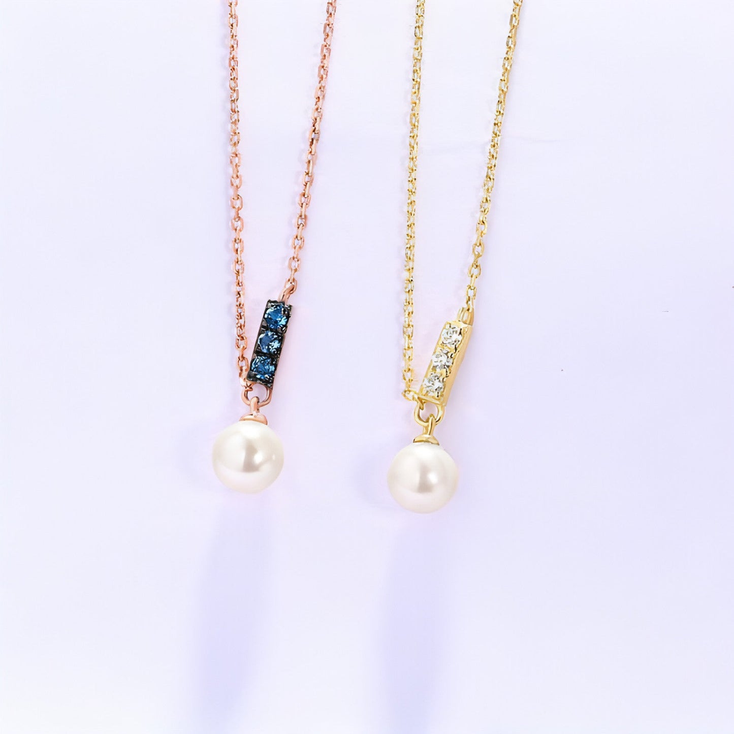 14K Rose Gold Jewelry New Korean Pearl Necklace Pendant all-match gold