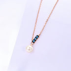 14K Rose Gold Jewelry New Korean Pearl Necklace Pendant all-match gold
