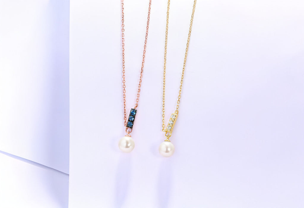 14K Rose Gold Jewelry New Korean Pearl Necklace Pendant all-match gold