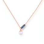 14K Rose Gold Jewelry New Korean Pearl Necklace Pendant all-match gold