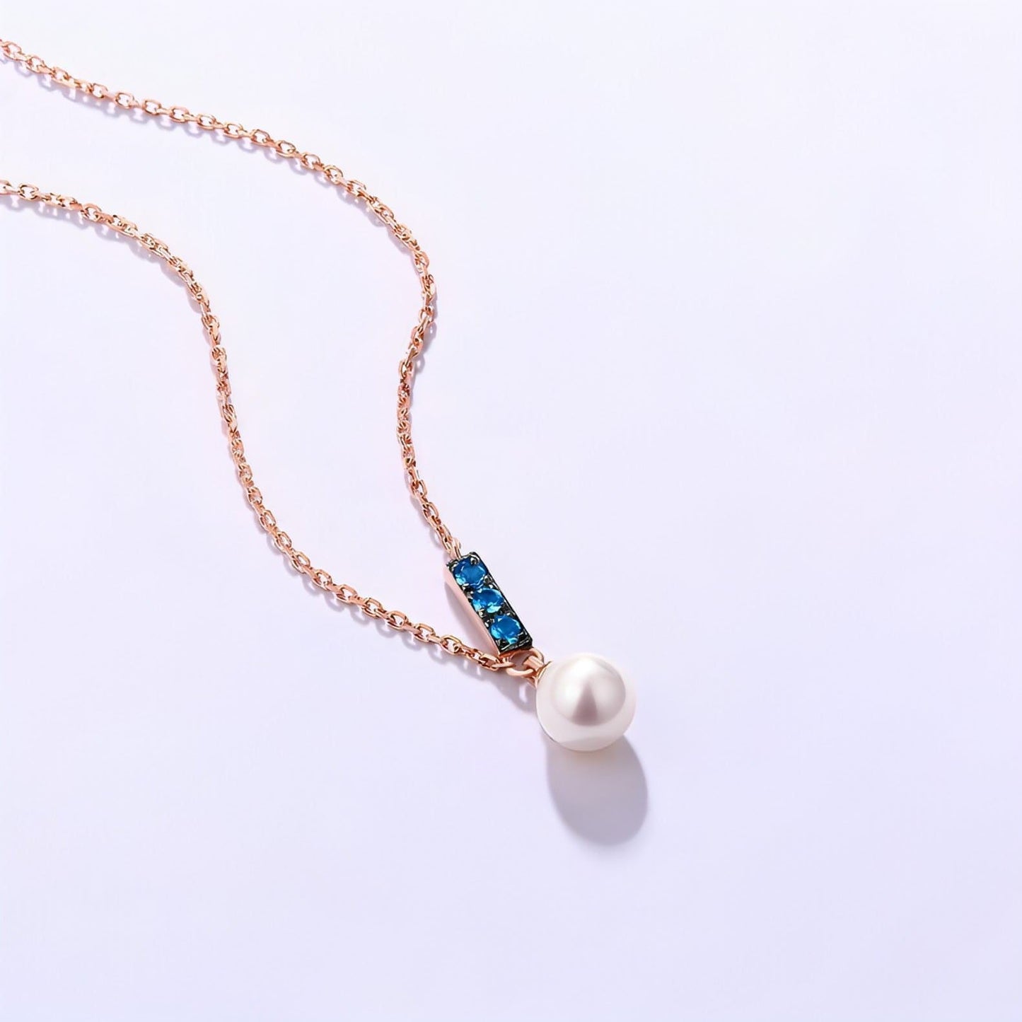 14K Rose Gold Jewelry New Korean Pearl Necklace Pendant all-match gold